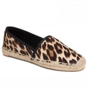 Tory Burch Leopard-print Calf Hair Espadrilles Flats